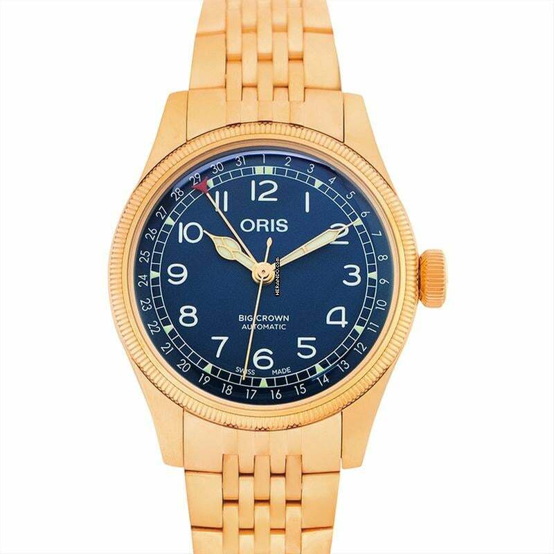  Oris Big Crown Pointer Date 01 754 7741 3165-07 8 20 01 - Oris Big Crown Automatic Blue Dial Bronze Men's Watch </h1> 
