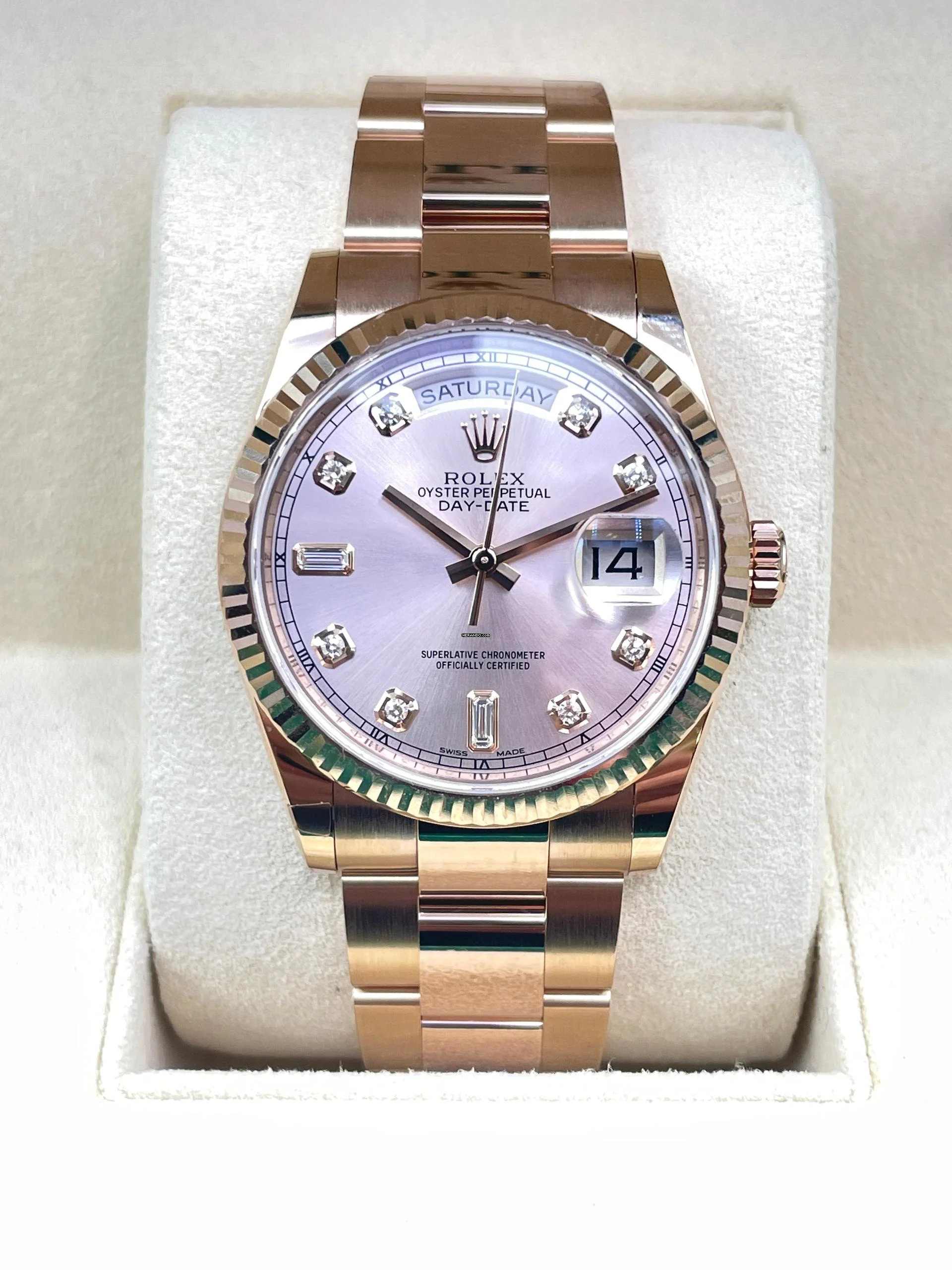  Rolex Day-Date 36 Pink Sundust Diamond Dial NEW UNWORN 2022 Full Set Box&Papers </h1> 