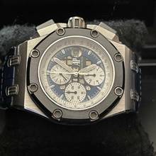 Thumbnail von Audemars Piguet Royal Oak Offshore Chronograph Barrichello II Ltd 150 pcs blue skeleton dial 2009 Platinum TOP </h1>
