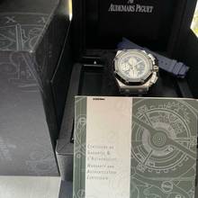 Thumbnail von Audemars Piguet Royal Oak Offshore Chronograph Barrichello II Ltd 150 pcs blue skeleton dial 2009 Platinum TOP </h1>