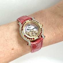 Thumbnail von Chopard Happy Sport 26mm 18K Yellow Gold/Steel Watch w Diamonds & Red Rubies </h1>