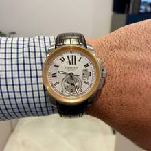 Thumbnail von Cartier Calibre de Cartier Ouro Rosé & Aço 42mm 2022 Completo