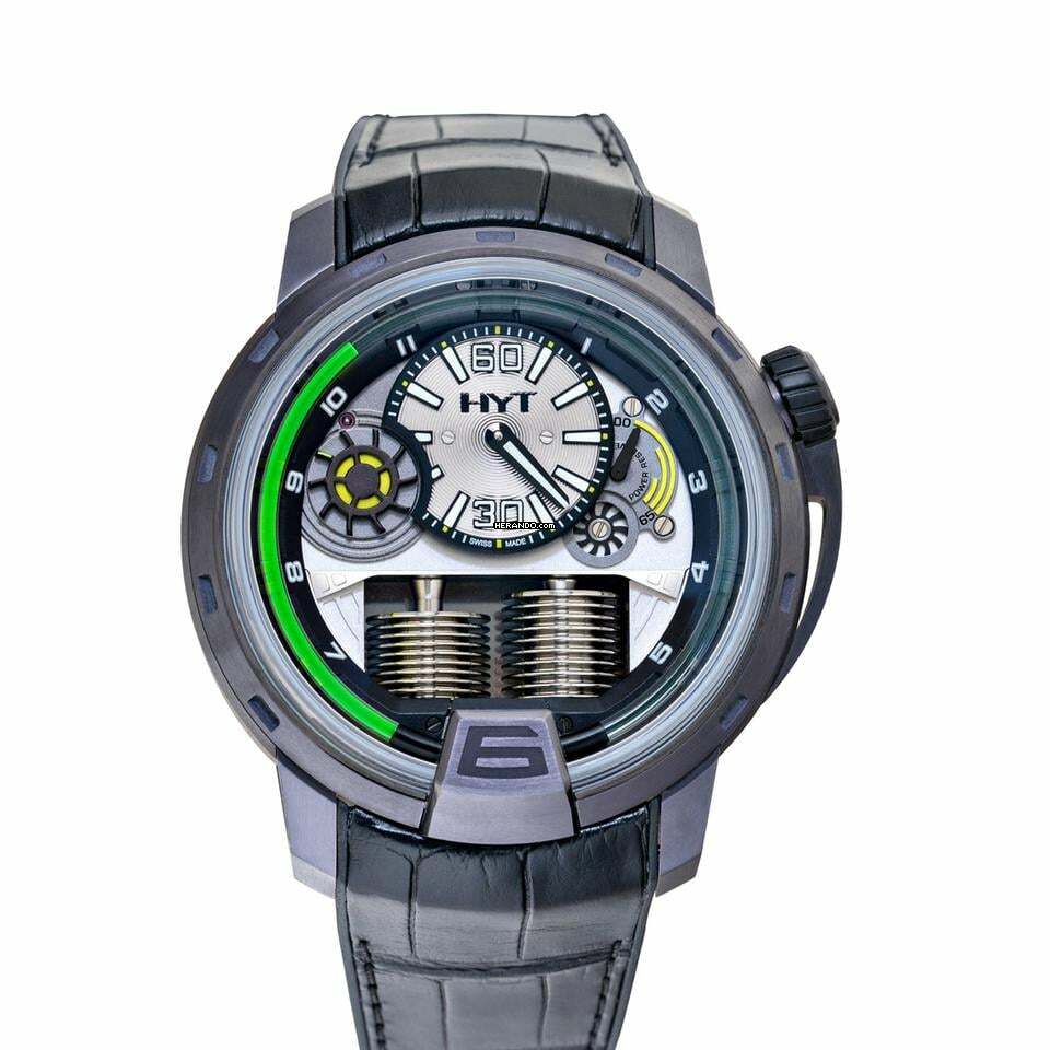 HYT H1 148-VG-10-GF-RA - H1 Manual-winding Skeleton Dial Titanium Men's Watch </h1>