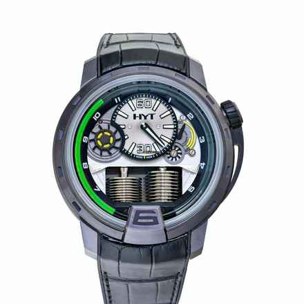  HYT H1 148-VG-10-GF-RA - H1 Manual-winding Skeleton Dial Titanium Men's Watch </h1> 