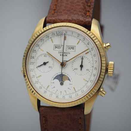  Theorein Kelek Vollkalender Moon Chronograph 1003 Valjoux 88 / 18k-Gold Box+Papiere </h1> 