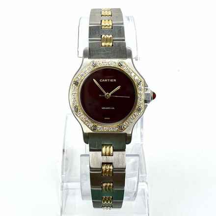  Cartier Santos OCTAGON 25mm Automatic 2 Tone 0.40TCW Diamond Watch </h1> 