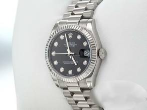 Thumbnail von Rolex Datejust 31 31mm Medium 178279 Weissgold 750 Diamanten Automatik 18kt White Gold President-band Chronometer Oyster Black Dial