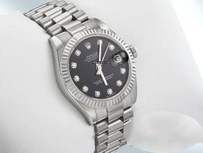 Thumbnail von Rolex Datejust 31 31mm Medium 178279 Weissgold 750 Diamanten Automatik 18kt White Gold President-band Chronometer Oyster Black Dial