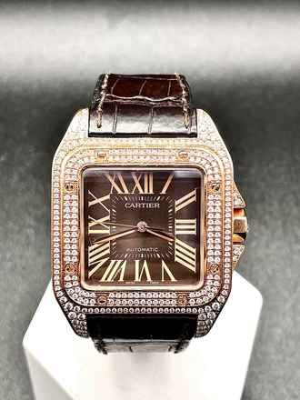  Cartier Santos 100 ROSEGOLD (XL Size) 18Kt Top Condition Box&papers </h1> 