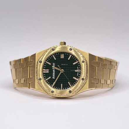  Audemars Piguet Royal Oak AP Royal Oak Medium Wood Green Dial Lünette mit original Diamantbesatz </h1> 