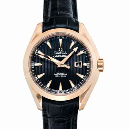  Omega Seamaster Aqua Terra 231.53.34.20.01.002 - Seamaster Automatic Black Dial 18kt Rose Gold Ladies Watch </h1> 