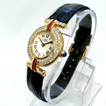 Thumbnail von Cartier Vermeil Colisee Quartz GoldPlated Argent ~1TCW Diamond & Red Rubies Watch </h1>