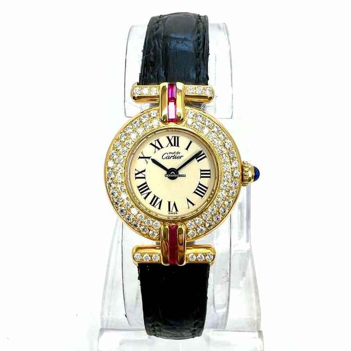  Cartier Vermeil Colisee Quartz GoldPlated Argent ~1TCW Diamond & Red Rubies Watch </h1> 