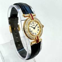 Thumbnail von Cartier Vermeil Colisee Quartz GoldPlated Argent ~1TCW Diamond & Red Rubies Watch </h1>