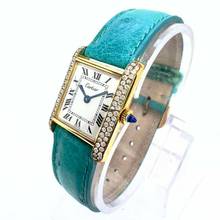 Thumbnail von Cartier Tank Manual Winding 21mm GP Silver Watch 0.5TCW Diamonds </h1>