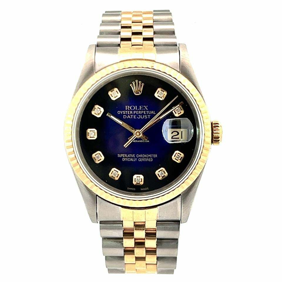  Rolex Datejust Oyster Perpetual DATEJUST Automatic 36mm 2 Tone Diamond Watch </h1> 