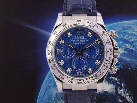  Rolex Daytona Cosmograph Daytona 116519 New/nos Stickers White Gold Sodalite Diamonds Dial - Ita </h1> 
