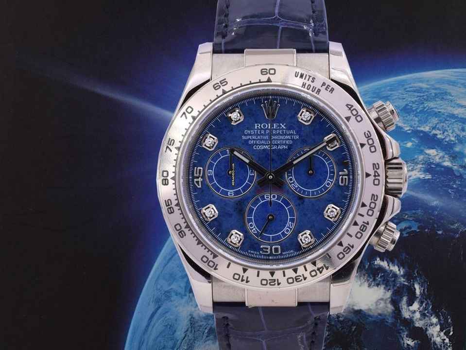  Rolex Daytona Cosmograph Daytona 116519 New/nos Stickers White Gold Sodalite Diamonds Dial - Ita </h1> 