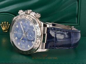 Thumbnail von Rolex Daytona Cosmograph Daytona 116519 New/nos Stickers White Gold Sodalite Diamonds Dial - Ita </h1>