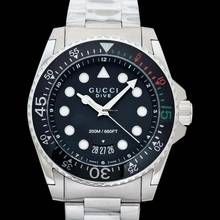 Thumbnail von Gucci Dive YA136208A - Dive Quartz Black Dial Stainless Steel Men's Watch </h1>