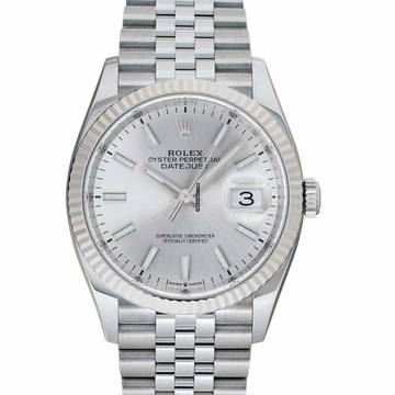  Rolex Datejust 36 126234-0013 - Datejust 36 Automatic Silver Dial Oystersteel and 18 ct White Gold Ladies Wa </h1> 