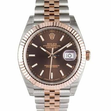  Rolex Datejust 41 126331 - Datejust 41 Rolesor Everose Fluted / Jubilee / Chocolate </h1> 