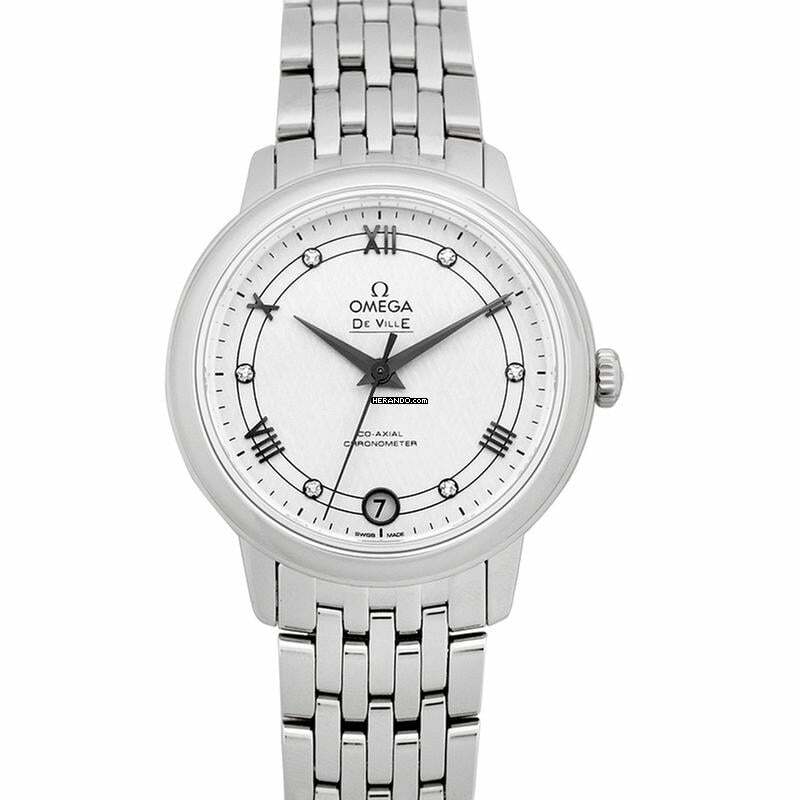 Omega De Ville Prestige 424.10.33.20.52.002 - De Ville Prestige Co-Axial 32.7 mm Silver Dial Diamonds Ladies Watch </h1>