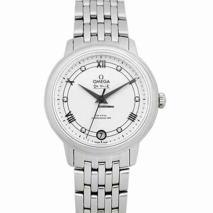  Omega De Ville Prestige 424.10.33.20.52.002 - De Ville Prestige Co-Axial 32.7 mm Silver Dial Diamonds Ladies Watch </h1> 