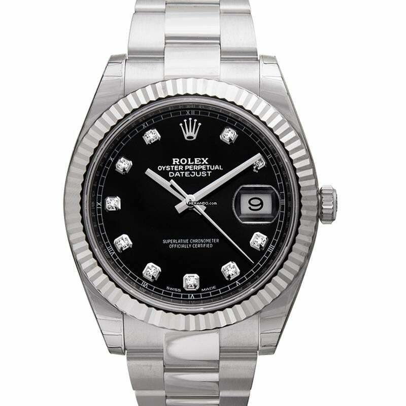 Rolex Datejust 41 126334 - Datejust 41 Stainless Steel Fluted / Oyster / Black Diamond </h1>