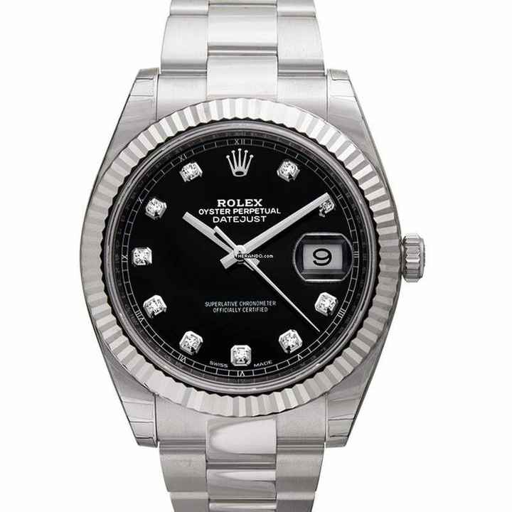  Rolex Datejust 41 126334 - Datejust 41 Stainless Steel Fluted / Oyster / Black Diamond </h1> 