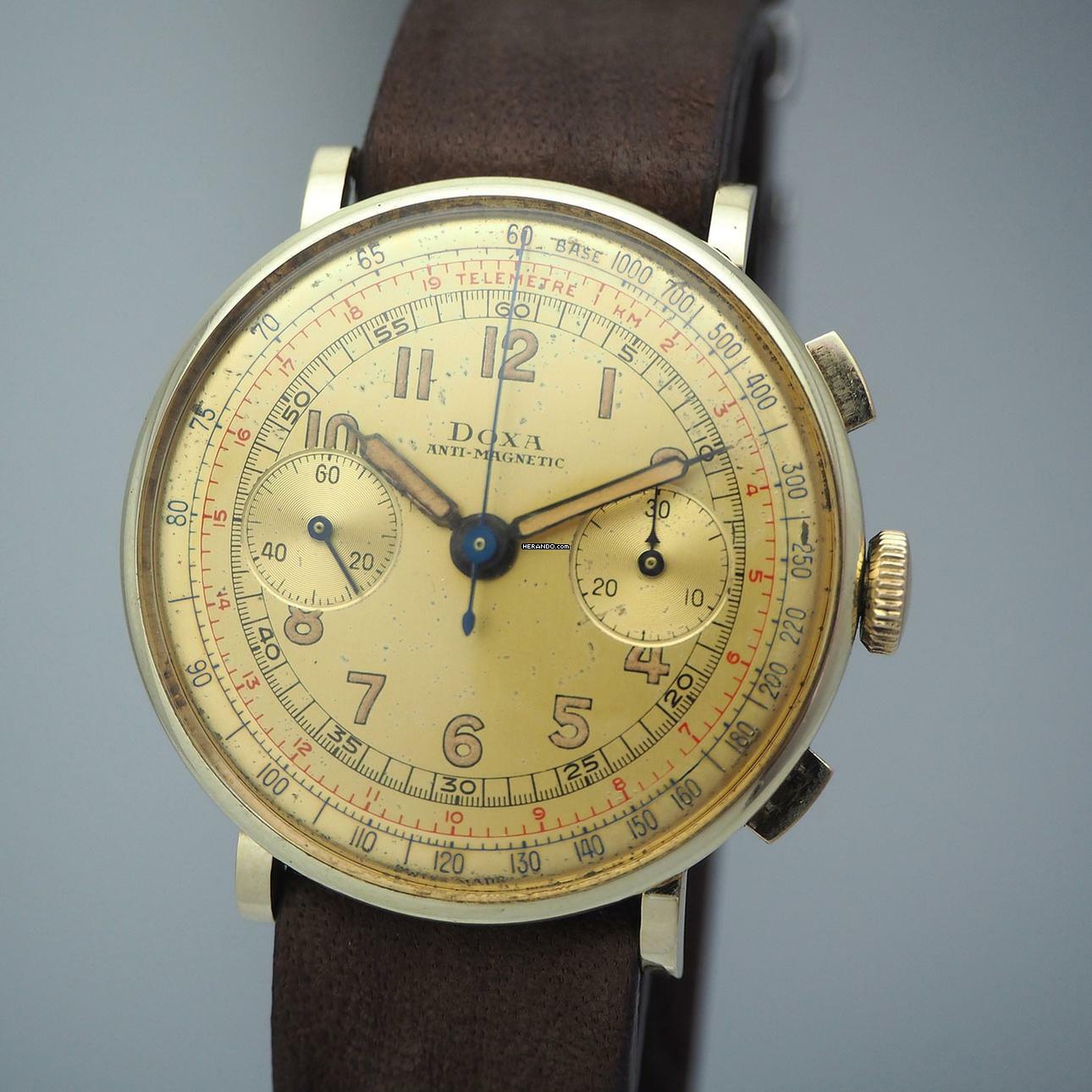  Doxa Chronograph Vintage Gold 14K/585 Valjoux 22 </h1> 