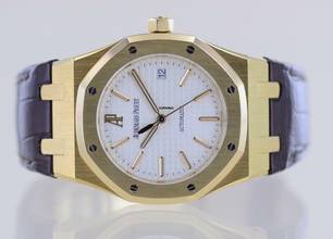 Thumbnail von Audemars Piguet Royal Oak Selfwinding Automatic Date 18K Gelbgold 39mm 15300 white Dial rar </h1>