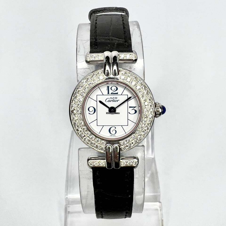 Cartier VERMEIL COLISÈE Quartz 24mm 925 Silver ~0.70TCW Diamond Watch </h1>