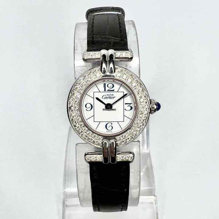  Cartier VERMEIL COLISÈE Quartz 24mm 925 Silver ~0.70TCW Diamond Watch </h1> 