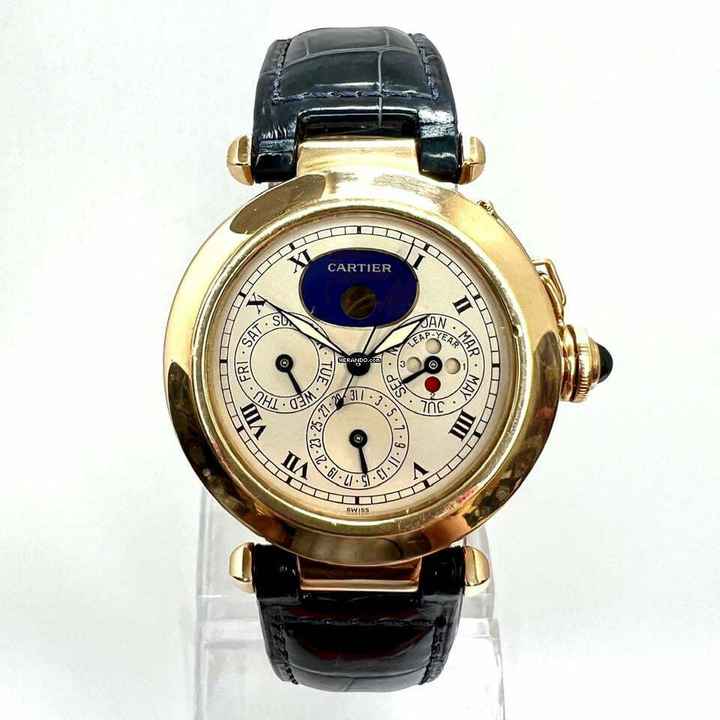  Cartier Pasha 38mm Quartz Perpetual Calender Moonphase 18K Yellow Gold Watch </h1> 