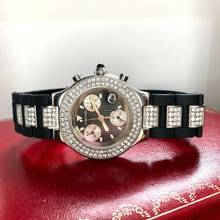 Thumbnail von Cartier 21 Chronoscaph Chronograph 2424 Quartz Steel 38mm 4.44TCW DIAMOND Watch </h1>