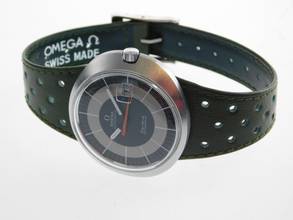Thumbnail von Omega Genève Dynamic green mit Racing Dial Top selten N O S mit original Band und Schließe </h1>