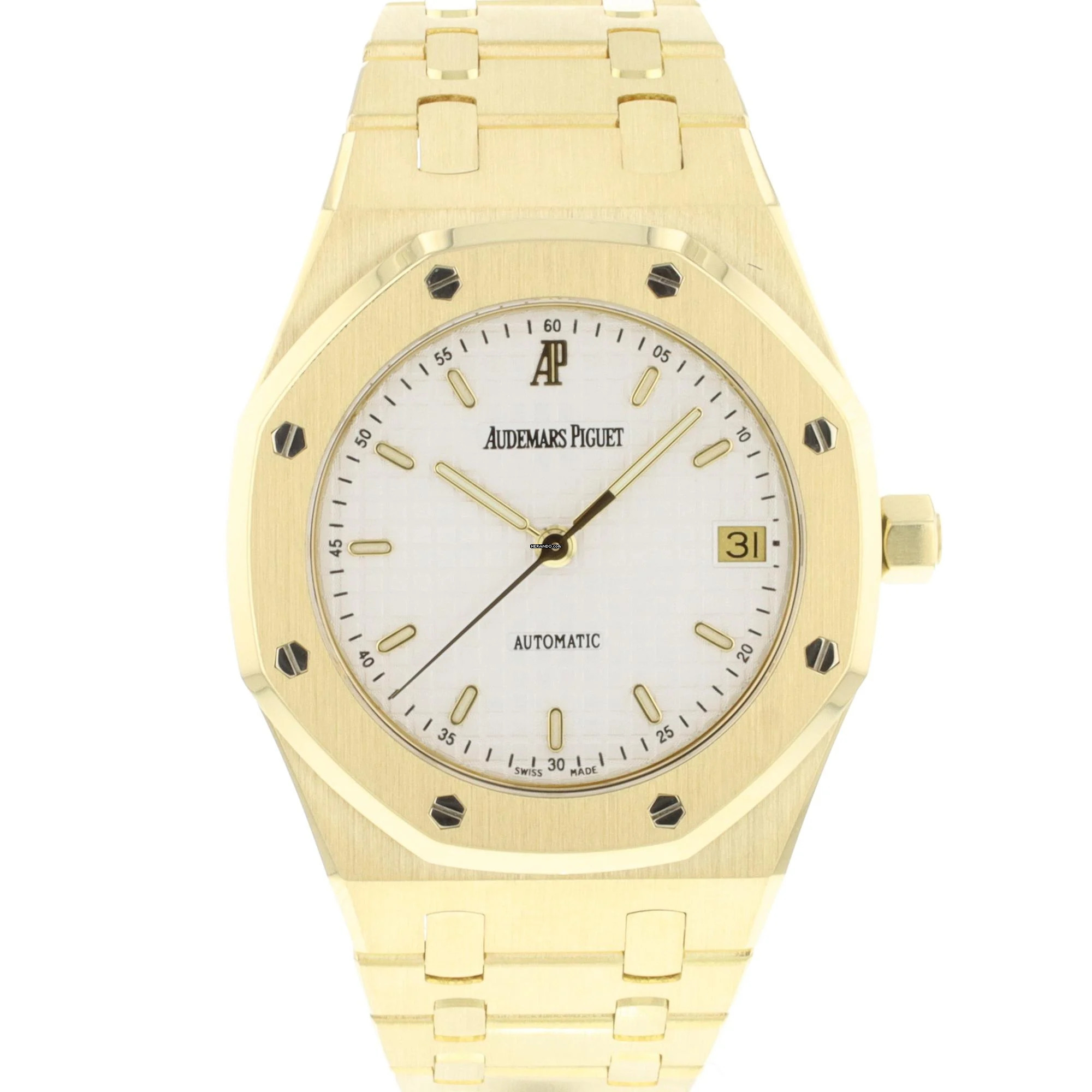  Audemars Piguet Royal Oak Automatic 36MM Yellow Gold White Dial  