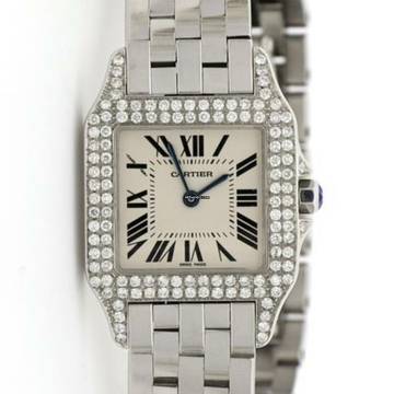 Cartier Santos Demoiselle Quartz Steel 26mm Diamond Watch </h1> 
