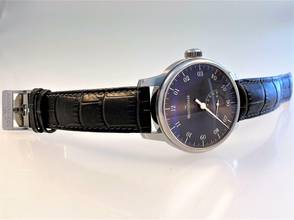 Thumbnail von Meistersinger Unomatik UM207 ZB grau Lederarmband grau mit Faltschließe deutsche Auslieferung </h1>