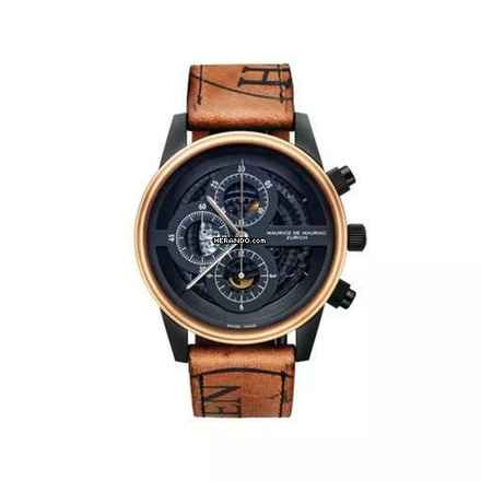 Maurice de Mauriac CHRONO MODERN SKELETON PVD GOLD LÜNETTE 