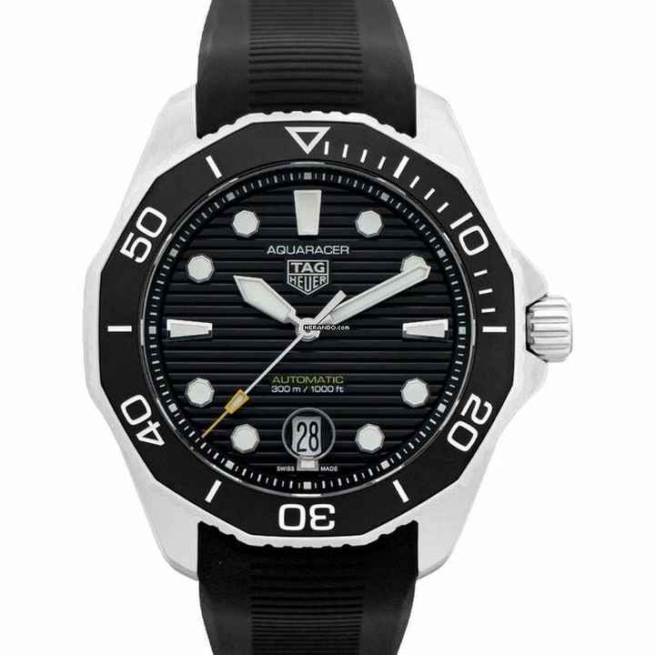  TAG Heuer Aquaracer WBP201A.FT6197 - TAG Heuer Aquaracer Professional 300 Automatic Black Rubber Watch 43mm </h1> 