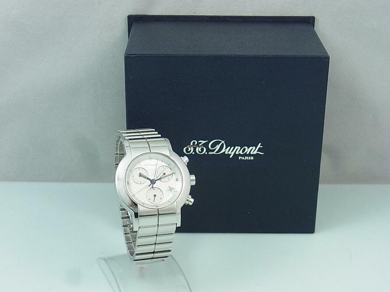 S.T. Dupont 532 E9 Aa28 Chronograph Edelstahl Herrenuhr Ø 40 Mm Datumsanzeige </h1>