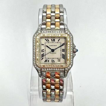  Cartier Panthère Quartz 27mm 2 Row Gold 1.16TCW DIAMOND Watch </h1> 