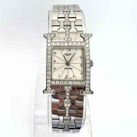  Hermès Heure H 25mm Steel ~1.45TCW DIAMOND Watch </h1> 