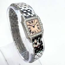 Thumbnail von Cartier Santos Demoiselle Quartz Steel 20mm Watch ~0.7TCW Diamonds </h1>