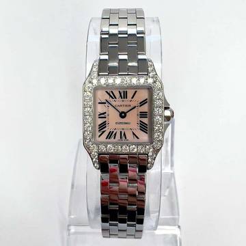  Cartier Santos Demoiselle Quartz Steel 20mm Watch ~0.7TCW Diamonds </h1> 