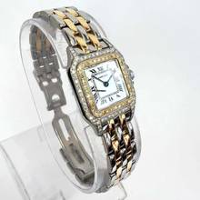 Thumbnail von Cartier Panthère 23mm Quartz 2 Row Gold 0.90TCW DIAMOND Watch </h1>