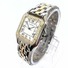 Thumbnail von Cartier Panthère Quartz Jumbo 29mm 1 Row Gold 0.56TCW DIAMOND Watch </h1>