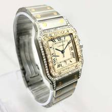 Thumbnail von Cartier Santos Galbée 29mm Quartz 2 Tone 1.70TCW Diamond Watch </h1>